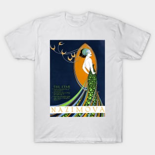 Alla Nazimova in Madame Peacock - Vintage Silent Film Poster Art T-Shirt